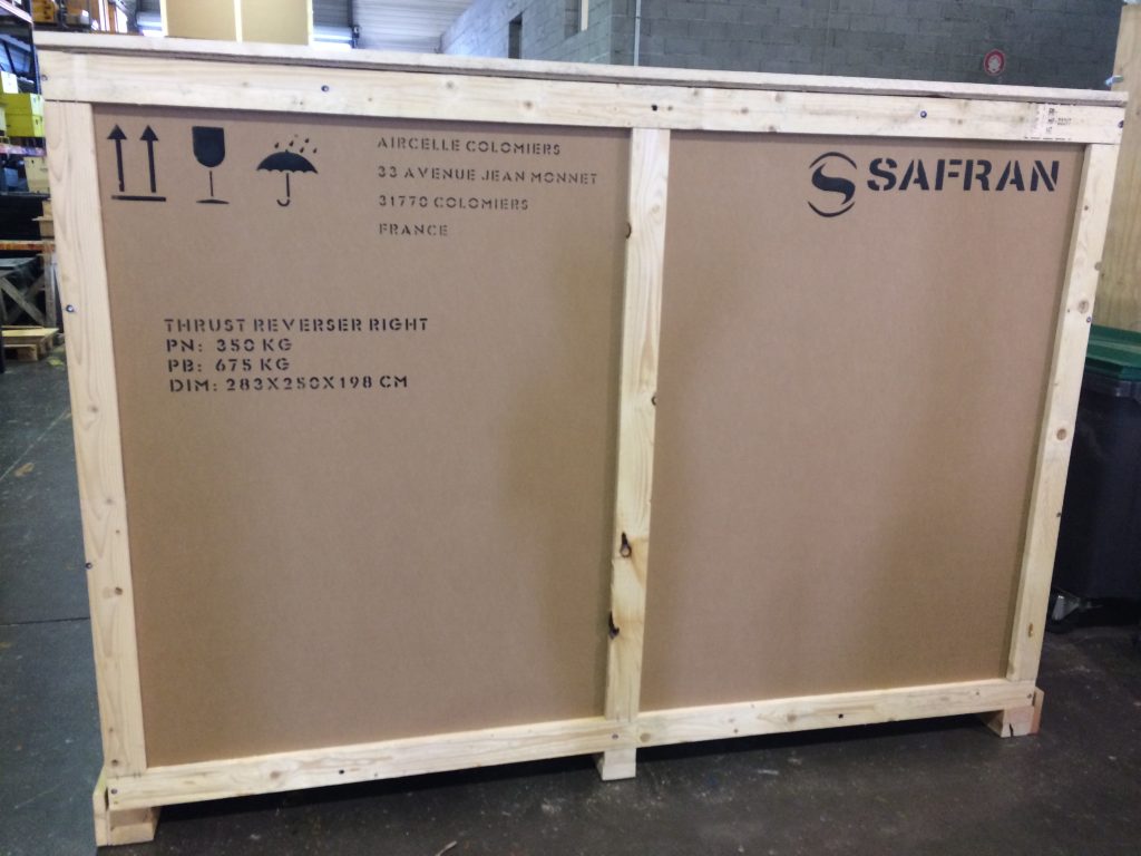 Caisses de transport pour Safran.