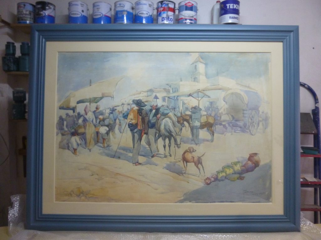 un grand cadre pour une aquarelle.