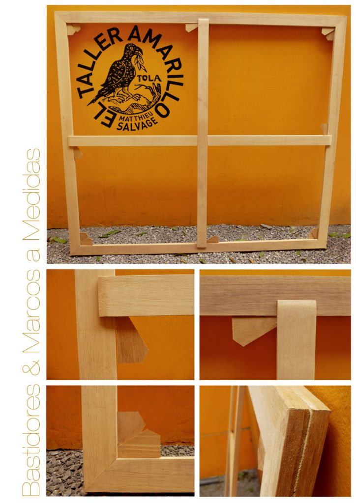 Châssis de toile en cèdre rouge du Pérou.