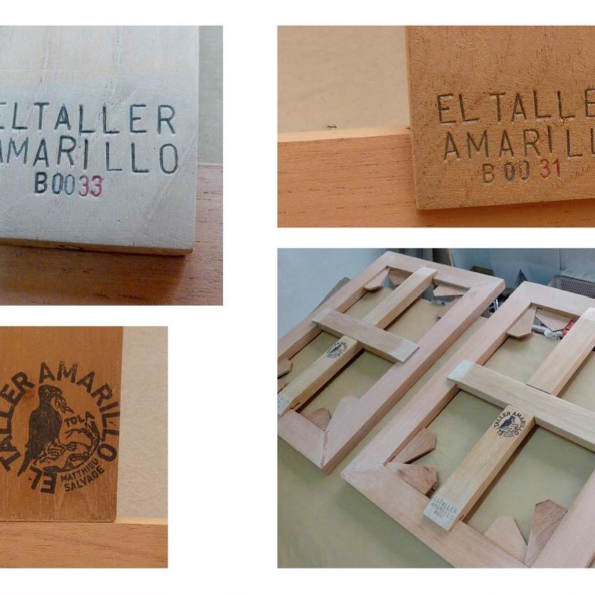 Chassis de toiles en cèdre rouge du Pérou.