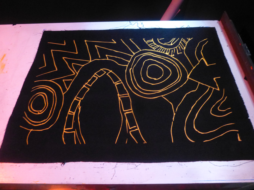 Sérigraphie de tissus pour tapisserie de meuble.